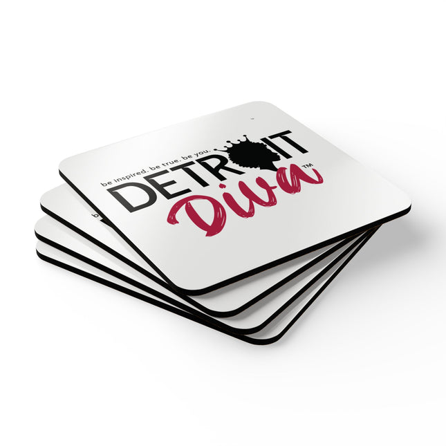Detroit Diva™ Logo Cork Coasters