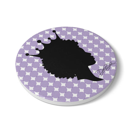 Crowned in Purple Ceramic Coaster
