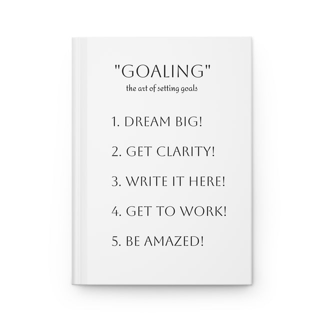 Journal for goal-setting on a white background