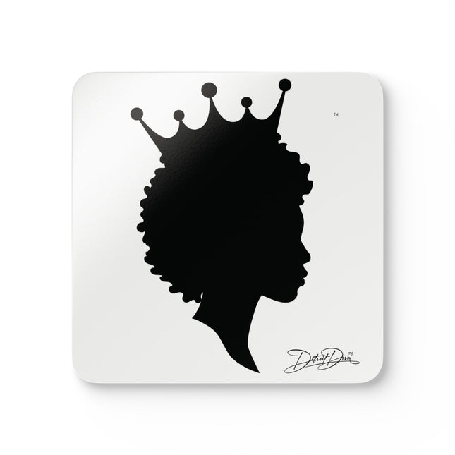 Cork coaster Silhouette of a woman with a crown on a white background