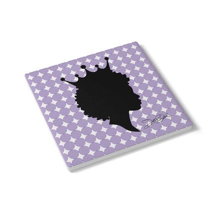 Crowned in Purple Ceramic Coaster