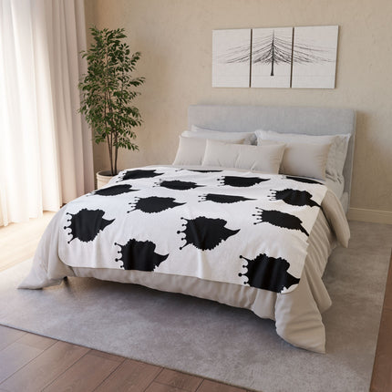 Crowned Silhouettes Cozy Throw