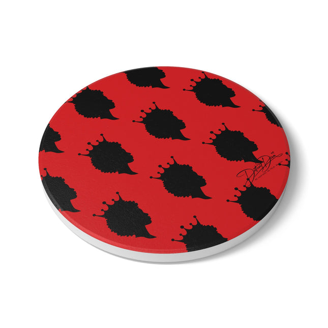 Crowned Silhouettes Ceramic Coaster (R/B)