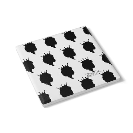 Crowned Silhouettes Ceramic Coaster (B/W)