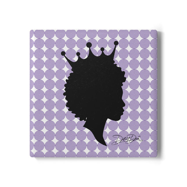 Crowned in Purple Ceramic Coaster